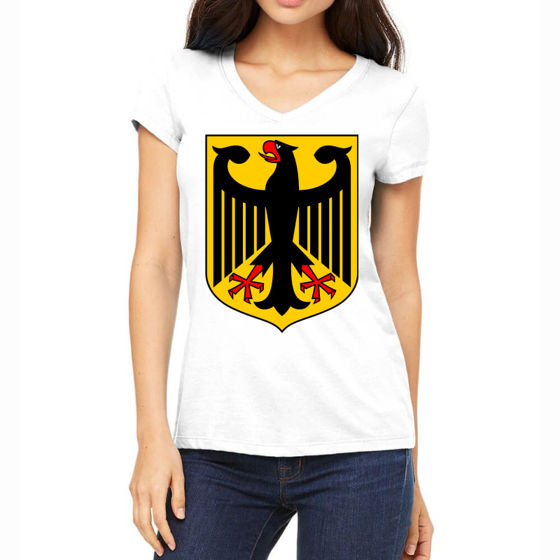 Country Flag And Emblem - Germany Women's V-Neck T-Shirt by cikotan | Artistshot