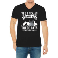 All These Cats V-neck Tee | Artistshot