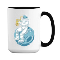 Astronaut Playing Saxophone For Saxophone Lover 15 Oz Coffee Mug | Artistshot