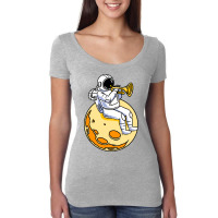 Astronaut Playing Trumpet For Trumpet Player Women's Triblend Scoop T-shirt | Artistshot