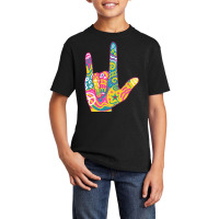 American Sign Language I Love You For Deaf Awarene Basic Youth T-shirt | Artistshot