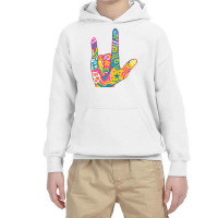 American Sign Language I Love You For Deaf Awarene Youth Hoodie | Artistshot