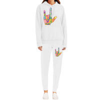 American Sign Language I Love You For Deaf Awarene Hoodie & Jogger Set | Artistshot