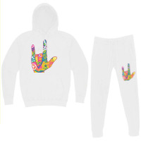 American Sign Language I Love You For Deaf Awarene Hoodie & Jogger Set | Artistshot