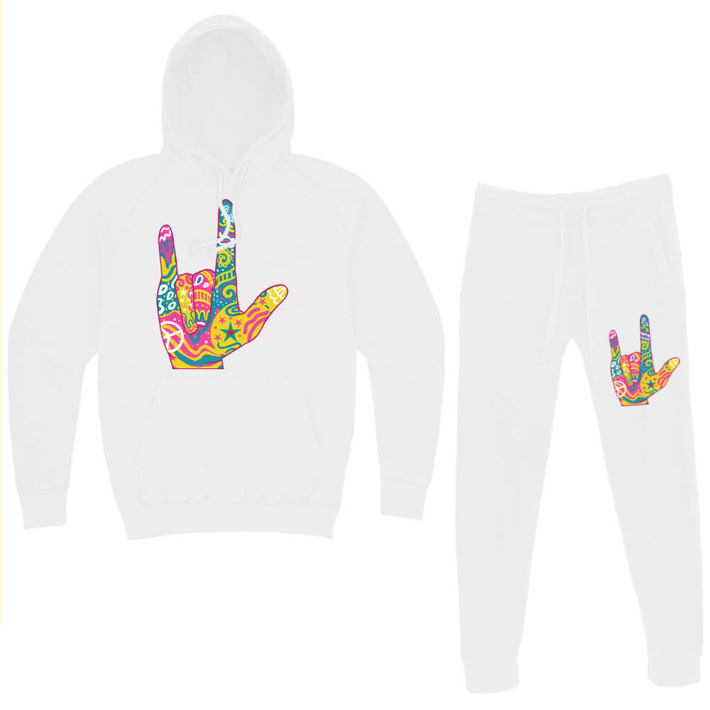 American Sign Language I Love You For Deaf Awarene Hoodie & Jogger set by queerappear | Artistshot