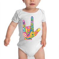 American Sign Language I Love You For Deaf Awarene Baby Bodysuit | Artistshot