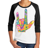 American Sign Language I Love You For Deaf Awarene Youth 3/4 Sleeve | Artistshot