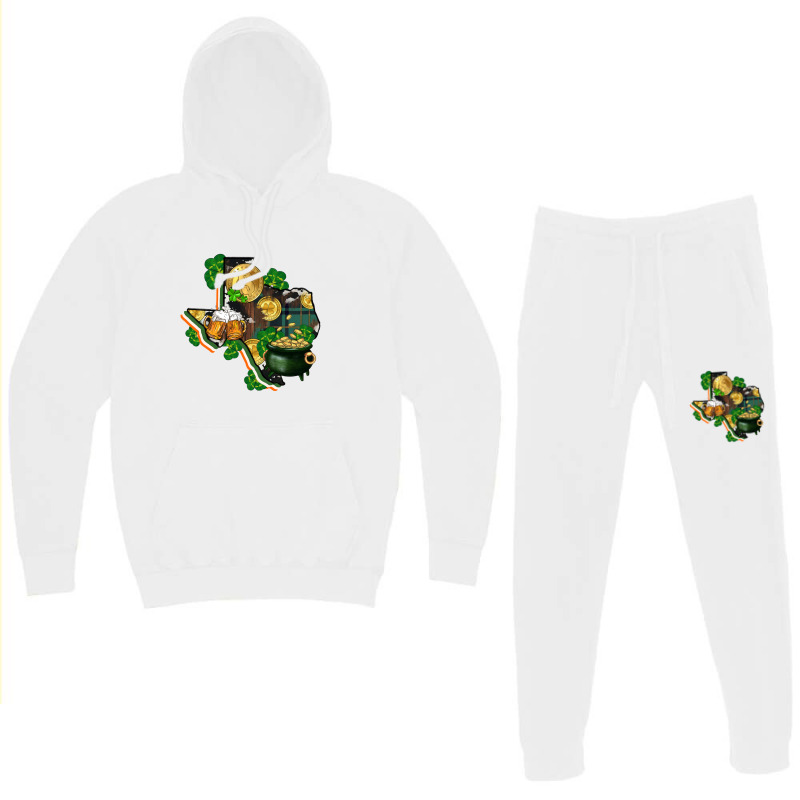 Texas Map St Patrick's Day Hoodie & Jogger Set | Artistshot