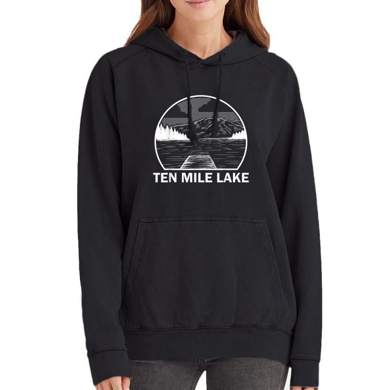 Ten Mile Lake Funny Fishing Camping Summer Vintage Hoodie by YenNgoc | Artistshot