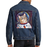 Kitty, Black, Vintage, Book, Space Cat, Nying,universe Men Denim Jacket | Artistshot