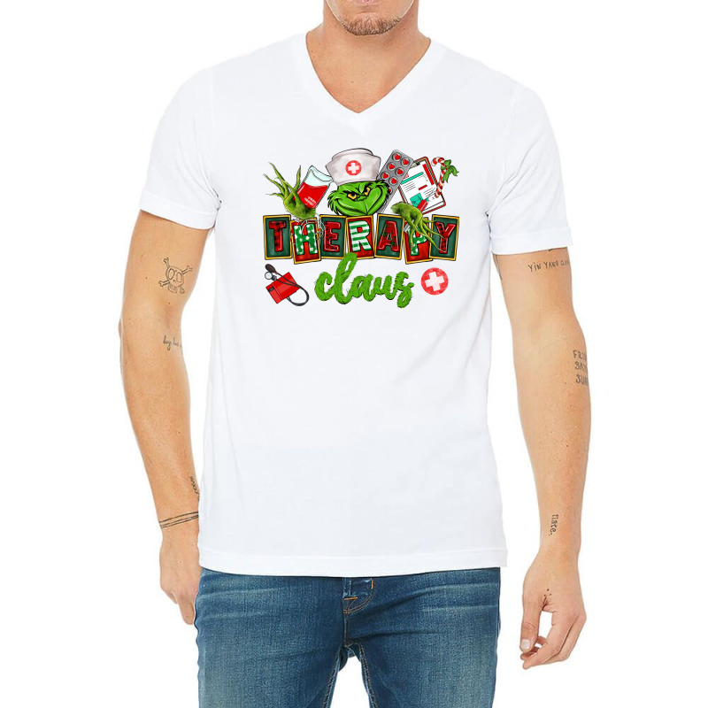 Therapy Claus V-Neck Tee by CowGirlArtShop | Artistshot