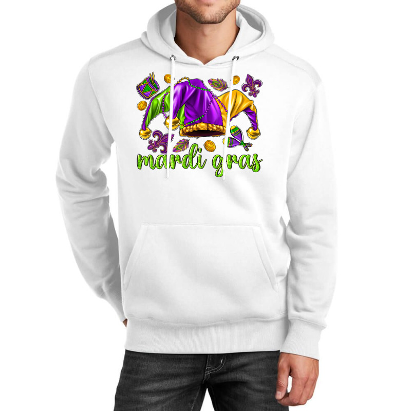 Mardi Gras With Jester Unisex Hoodie by NancyCooperArtShop | Artistshot