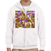 Mardi Gras With King Cake Youth Zipper Hoodie | Artistshot