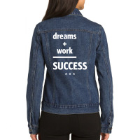 Dreams Work Success | Motivational Quote Ladies Denim Jacket | Artistshot