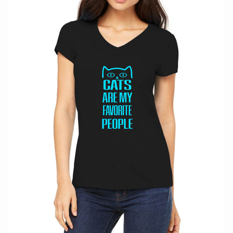 Cats Are My Favorite People Women's V-Neck T-Shirt by ladadipdap | Artistshot