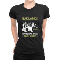 Badlands South Dakota Us National Park Camping Hiking Bear Animal Ladies Fitted T-shirt | Artistshot