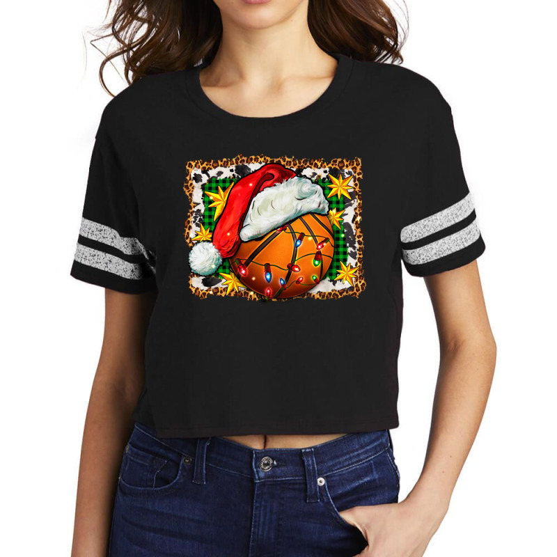 Basketball Christmas Scorecard Crop Tee by FaDigitalArtStudio | Artistshot