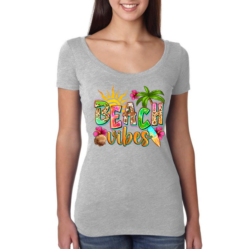 Beach Vibes Women's Triblend Scoop T-shirt by NancyCooperArtShop | Artistshot