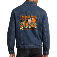 Im Just Here For The Snacks Basketball Sister Men Denim Jacket | Artistshot