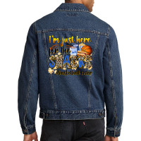 Im Just Here For The Snacks Basketball Sister Men Denim Jacket | Artistshot