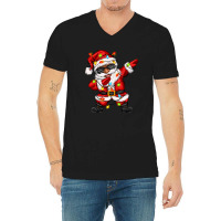 Afro Dabbing Santa V-neck Tee | Artistshot