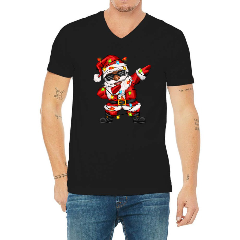 Afro Dabbing Santa V-neck Tee | Artistshot