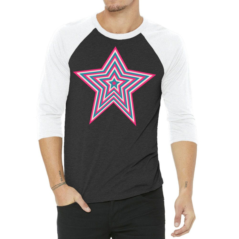 Pop Art T  Shirt Retro Star 3/4 Sleeve Shirt by cocksfootarmpit | Artistshot