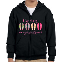 Beach Flip Flops Are A  Best Friend Shoe Youth Zipper Hoodie | Artistshot