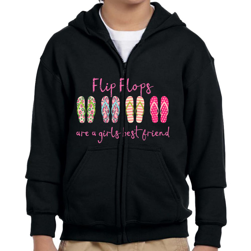 Beach Flip Flops Are A  Best Friend Shoe Youth Zipper Hoodie | Artistshot