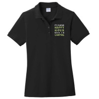 Always Happy Hour When Camping Ladies Polo Shirt | Artistshot