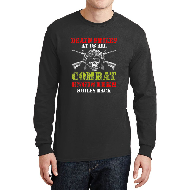 Combat Engineer Smiles Usa Military Sapper 2 Long Sleeve Shirts by Tiktify | Artistshot