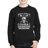 Death Smiles At Us All Combat Engineers Smile Back Veteran Premium Youth Sweatshirt | Artistshot