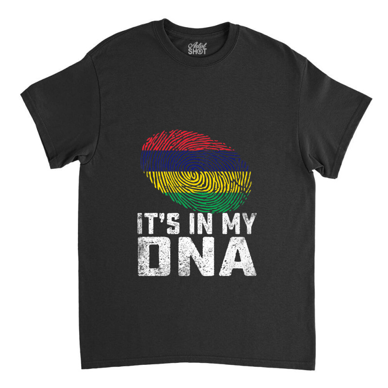 Distressed It's In My Dna Mauritius Flag Men Women Kids Premium Classic T-shirt by Tiktify | Artistshot