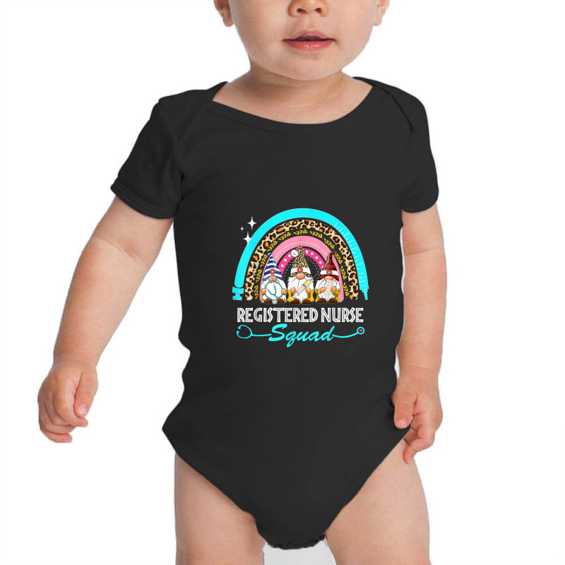 Funny Gnomies Registered Nurse Leopard Rainbow Nurse Day Baby Bodysuit | Artistshot