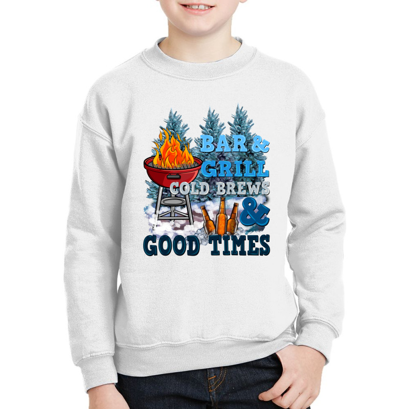 Bar And Grill Cold Brews And Good Times Youth Sweatshirt by NancyCooperArtShop | Artistshot