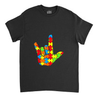 Asl Love Sign Language Autism Awareness Support Classic T-shirt | Artistshot