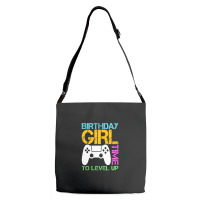 Birthday Girl Time To Level Up Funny Retro Video Gamer T-shirt Adjustable Strap Totes | Artistshot