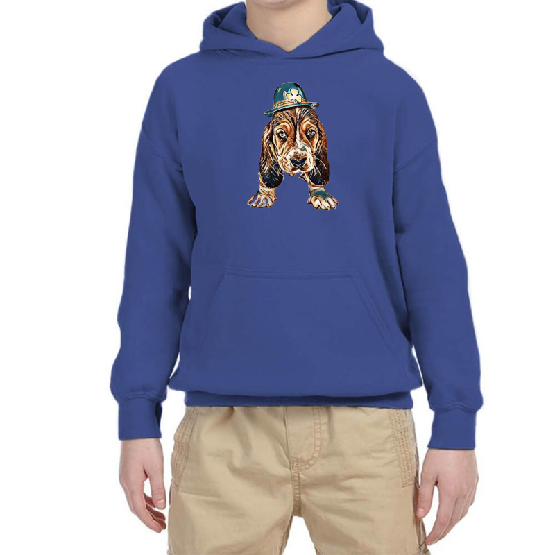 A Cute Little Basset Hound Br Youth Hoodie by Kemnabi | Artistshot