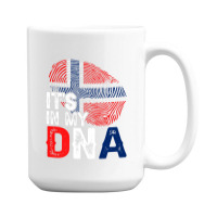 It's In My Dna Norway Flag Fingerprint Patriotic Premium 15 Oz Coffee Mug | Artistshot