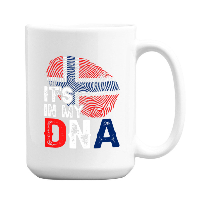 It's In My Dna Norway Flag Fingerprint Patriotic Premium 15 Oz Coffee Mug by Tiktify | Artistshot