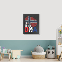 It's In My Dna Norway Flag Fingerprint Patriotic Premium Portrait Canvas Print | Artistshot