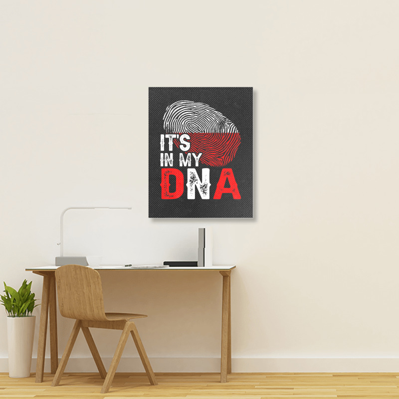 It's In My Dna Poland Flag Fingerprint Patriotic Premium Portrait Canvas Print by Tiktify | Artistshot