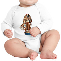 Cute Basset Hound Dog Licking Long Sleeve Baby Bodysuit | Artistshot