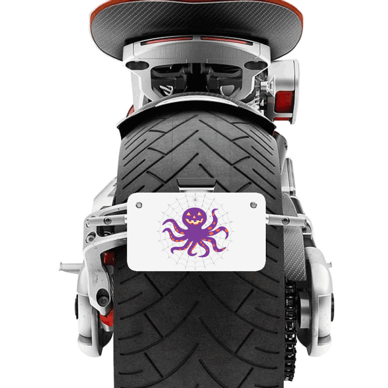 Funny Pumpkin Octopus Gift  Halloween Octopus Shir Motorcycle License Plate | Artistshot