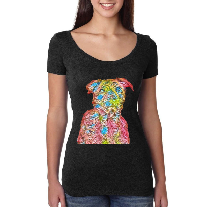 Large Mixed Husky Breed Dog W Women's Triblend Scoop T-shirt by Kemnabi | Artistshot