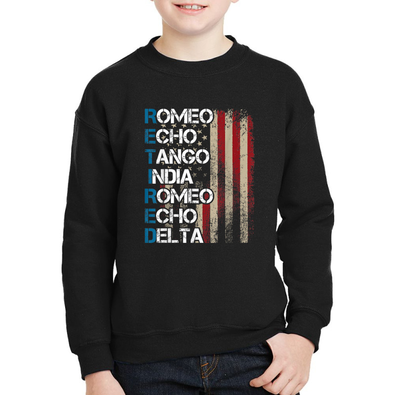 Phonetic Alphabet Retired Veteran Retirement Army Military Youth Sweatshirt | Artistshot