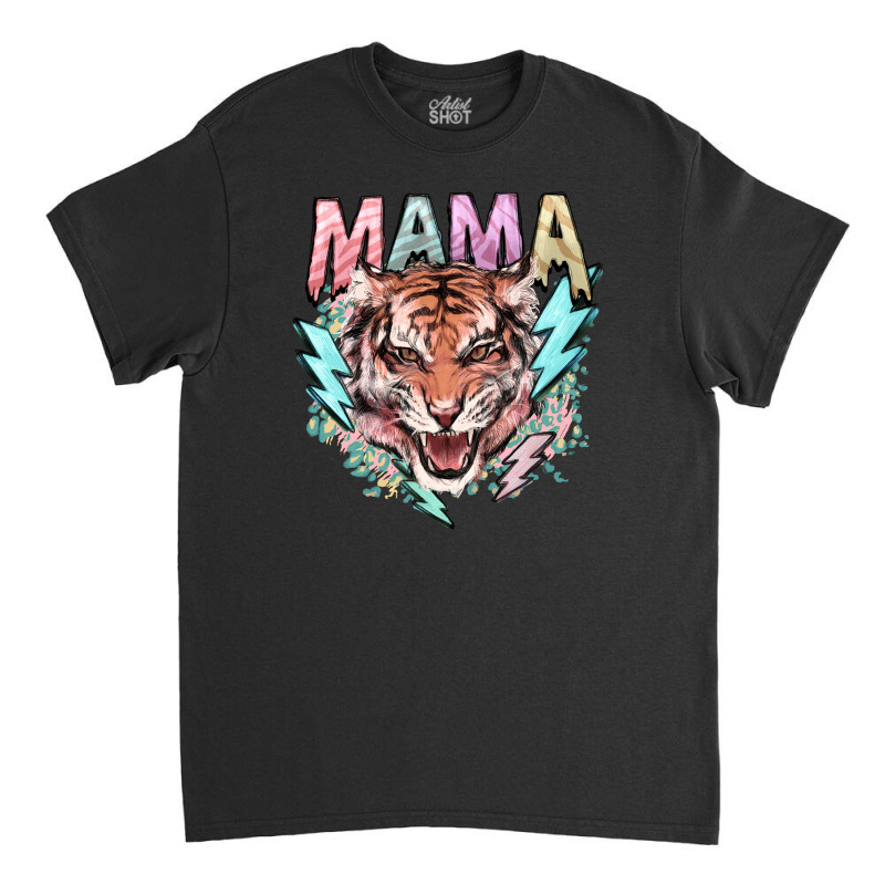 Mama Tiger Lightning Bolt Classic T-shirt by NancyCooperArtShop | Artistshot