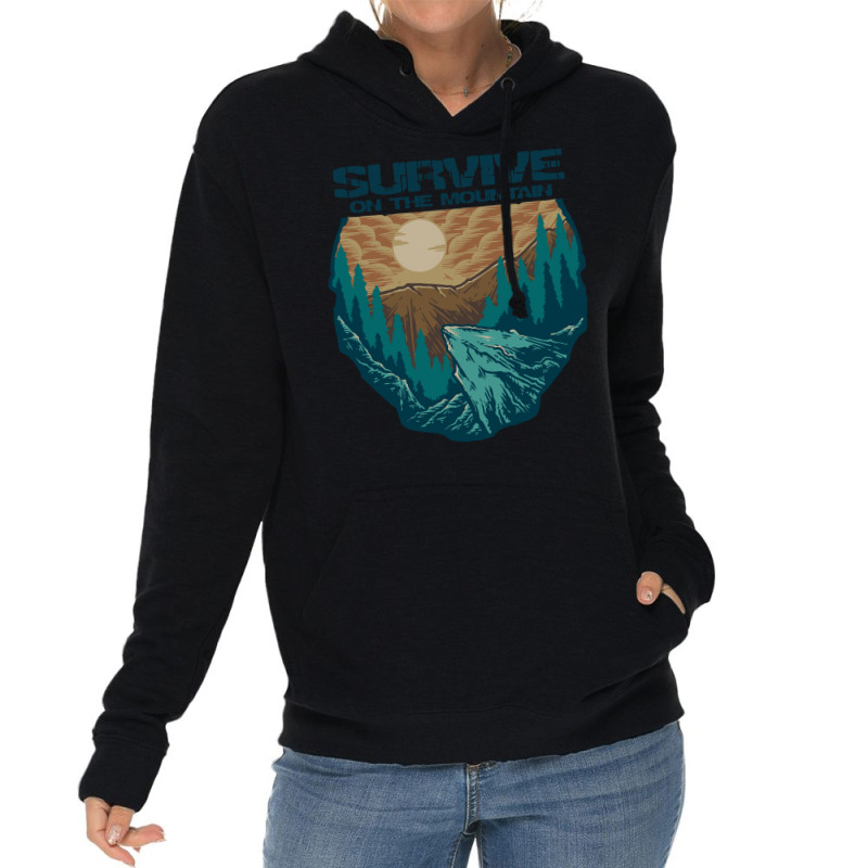 Survive On The Mountain Lightweight Hoodie by metalcozmic | Artistshot