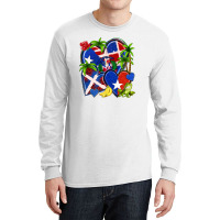 Puerto Rico With Dominican Republic Hearts Long Sleeve Shirts | Artistshot