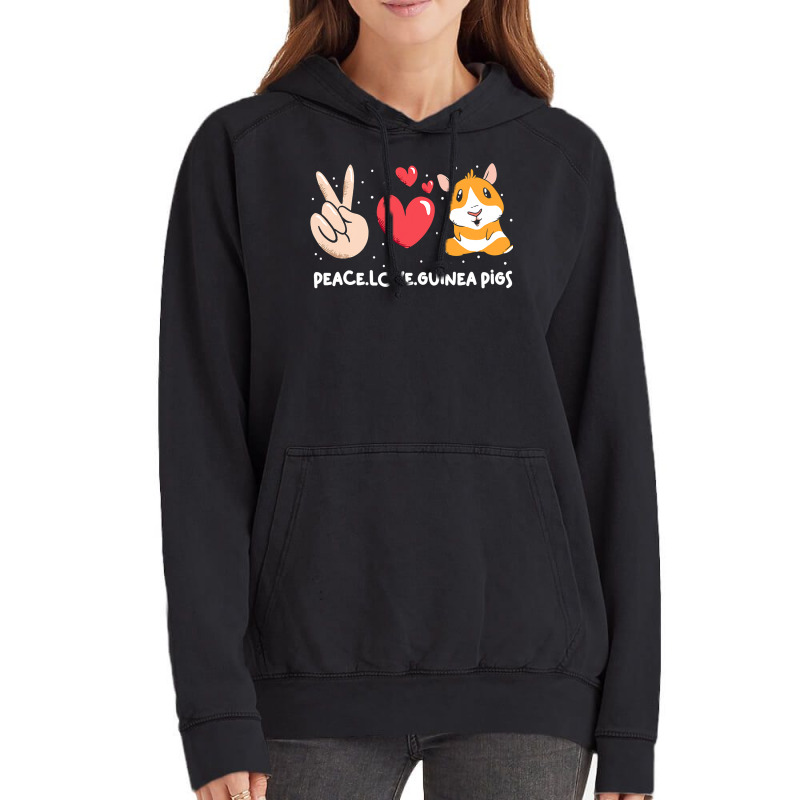 Cute Guinea Pigs Peace Love Guinea Vintage Hoodie | Artistshot